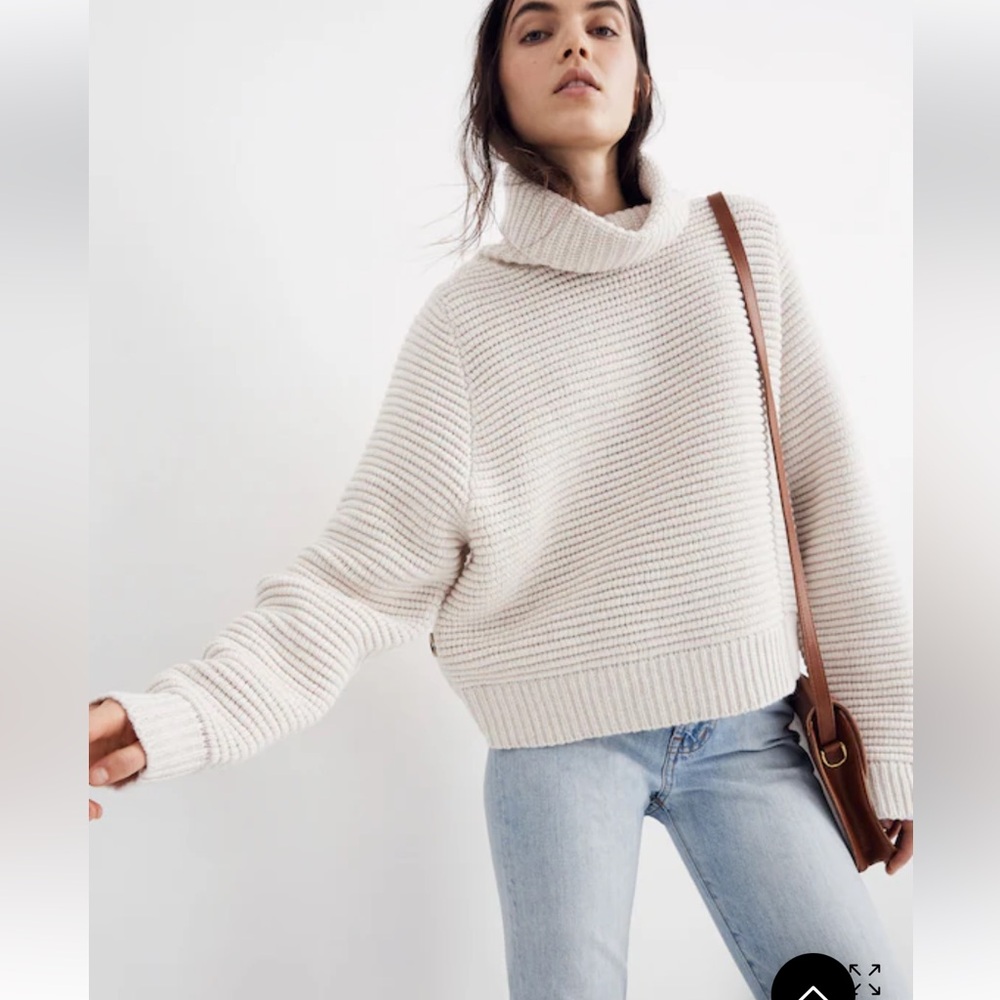Madewell Cream Turtleneck Sweater